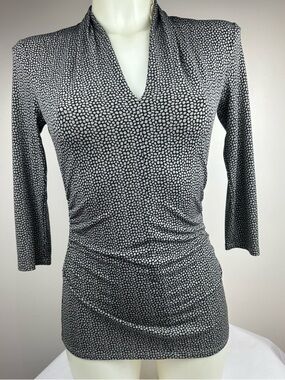 Vince Camuto V-Neck Ruched Mid-Sleeve Top